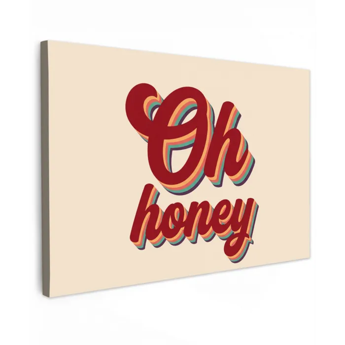 Oh honey - Rood - Schaduw canvas 2cm klein -z3d