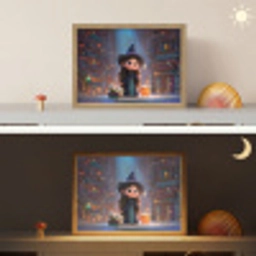 Tovenares - Magie - Toverstaf - Sterren Light Box met batterij (Wandlamp kind) middel -sfeer3_kind