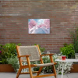 Brug - Kersenbomen - Wit Tuinposter op houten frame 2 cm dik klein -sfeer3