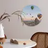 Luchtballonnen - Rotsen - Zonsopgang Akoestische PET Vilt - Rond klein -sfeer3