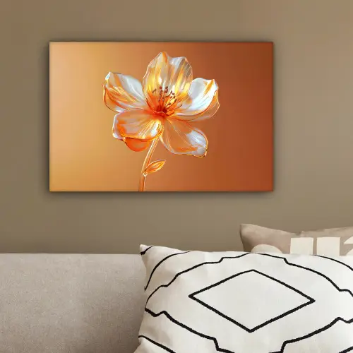Glazen - Bloem - Oranje canvas 2cm klein -sfeer3