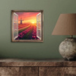 Doorkijk - Tulpen - Zonsondergang - Bloemen - Kleurrijk aluminium wit klein -sfeer2