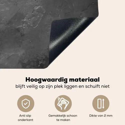 Structuur - Cement - Beton - Grijs - Vintage Inductie beschemer met haakjes klein -ky-onderkant-nl