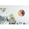 Abstract - Vrouw - Bloemenkroon - Goud Wandcirkel aluminium klein -kinderkamer
