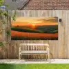 Klaprozen - Bloemen - Heuvels - Zonsondergang Tuinposter op houten frame 2 cm dik xxl -sfeer4