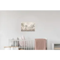 Jungle - Banenboom - Kolibrie - Beige Muursticker klein -kinderkamer