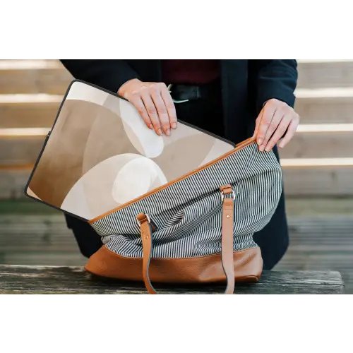 Ovale vormen - Transparant - Zachte overgang laptophoes neopreen klein -tas