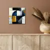Abstract - Vormen - Goud - Blauw - Geometrisch aluminium wit klein -sfeer4