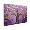Levensboom - Boom - Paars - Goud - Modern canvas 2cm klein -z3d