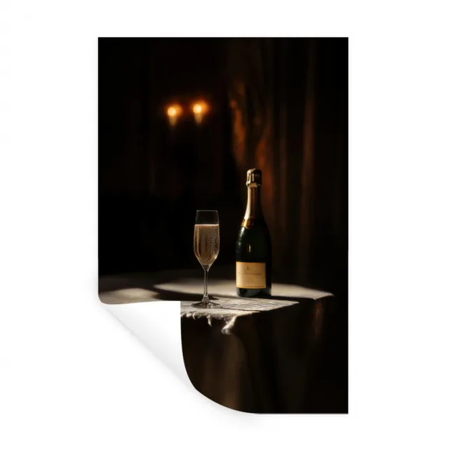 Prosecco - Bubbels - Sfeervol - Drank Muursticker klein -3d