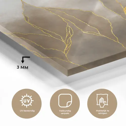 Marmer - Goud - Bruin - Textuur - Marmerlook plexiglas 5mm klein -sfeer2