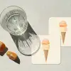 Minimalistisch - Schepijs - Hoorntje - Beige onderzetter kurk middel -sfeer4