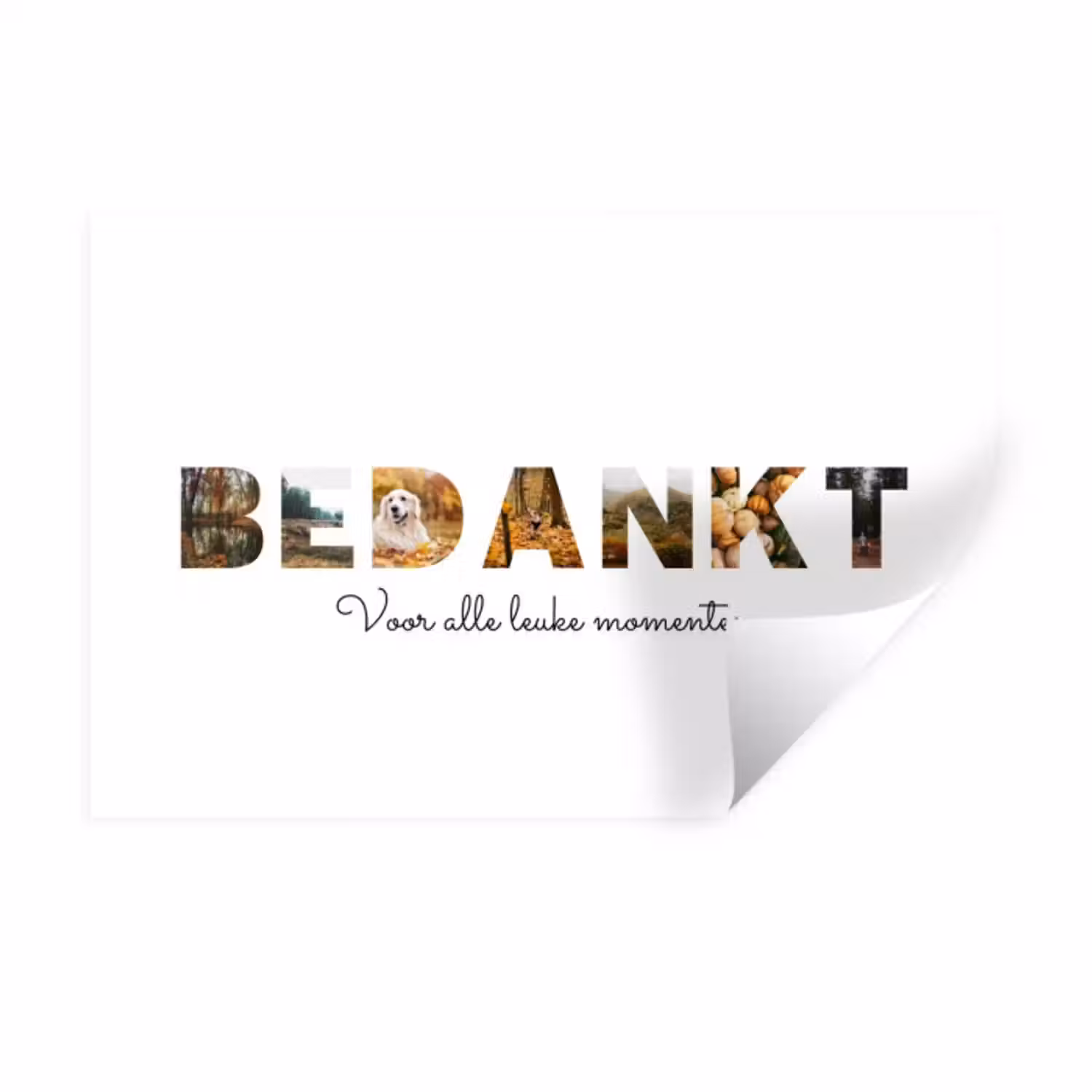 Gepersonaliseerde muursticker - Bedankt - Lettercollage