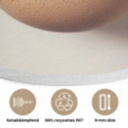 Ei - Beige - Ovaal - Egaal Akoestische PET Vilt - Rond klein -closeup_DE