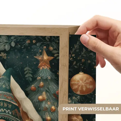 Kerst - Gnomen - Peperkoekhuisje - Rood - Groen Light Box met batterij (Wandlamp) middel -USP_websiteprintNL