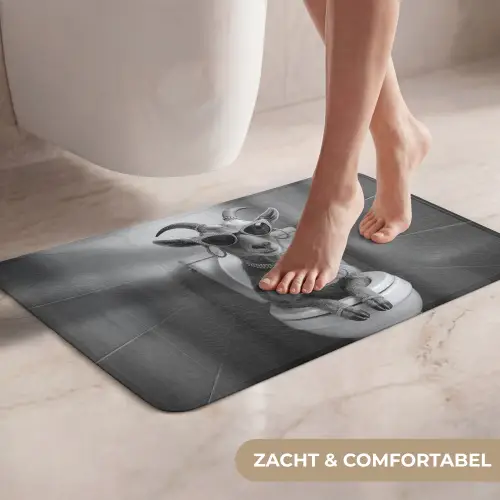 Geit - Telefoon - Toilet - Zwart - Wit WCmat klein -USP_ZachtNL