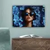 Vrouw - Blauw - Bloemen - Vlinders - Natuur canvas 2cm klein -sfeer4