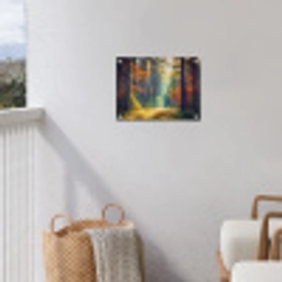 Herfstbos in de Ochtendmist tuinposter los doek klein -sfeer8