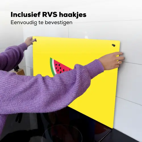 Fruit - Watermeloen - Geel Inductie beschemer met haakjes klein -ky-ophangen-nl