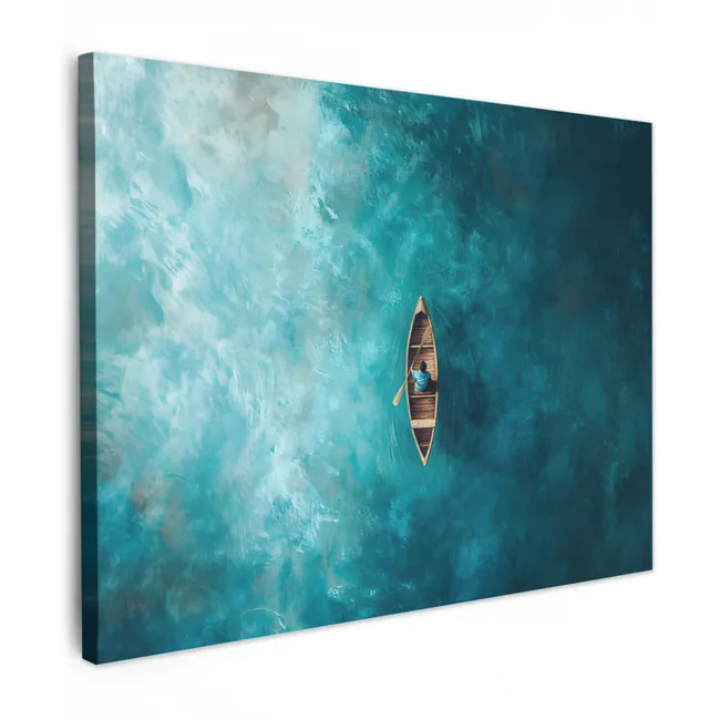 Canvas schilderij - Bootje - Water - Blauw