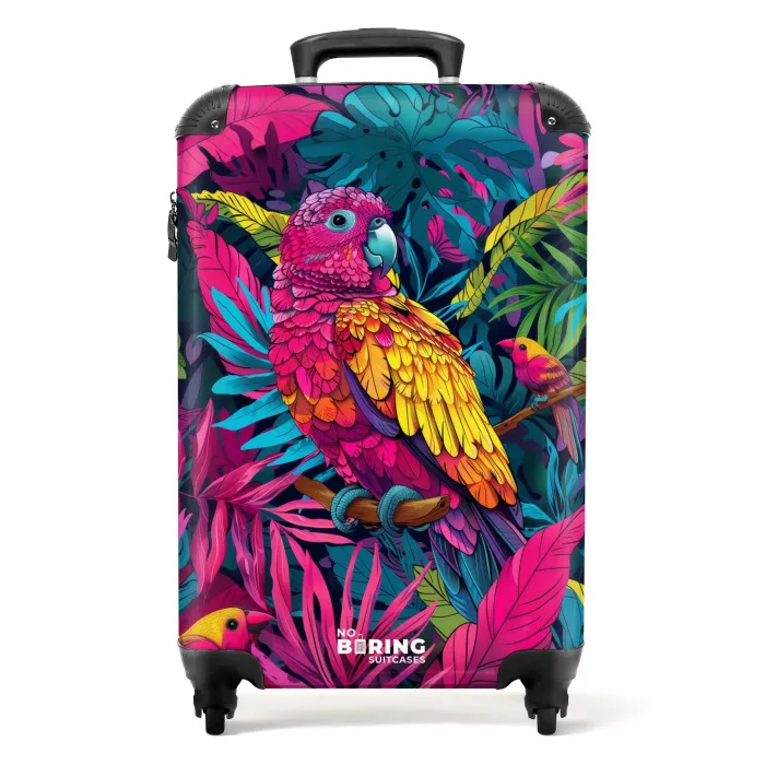 Kleurrijke papegaai NBS - Handbagage koffer - Unisex middel -productfoto_recht