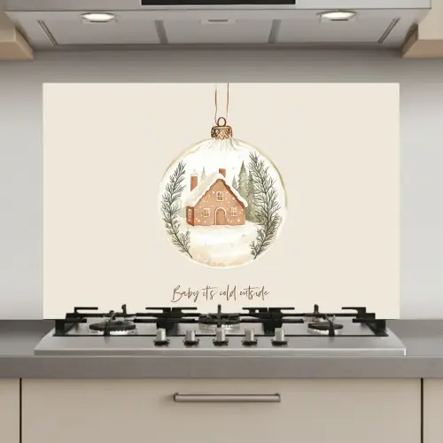 Quote - Winter - Kerst - Beige - Kerstbal keuken achterwand spatscherm klein -3d_website