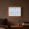 Borden - Bloemen - Patroon - Blauw Light Box met batterij (Wandlamp) middel 907 -sfeer4