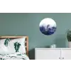 Marmer - Blauw - Marmerlook - Goud - Textuur Wandcirkel aluminium klein -slaapkamer