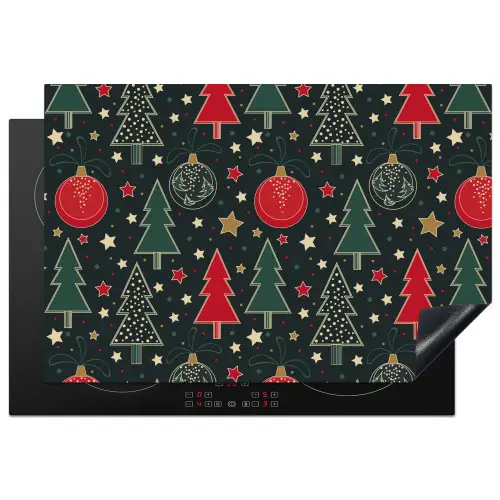 Illustratie - Kerst - Sterren - Groen Inductie beschermer vinyl 3mm klein 276 -3d