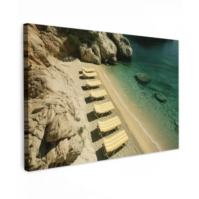 Strandbedden - Zee - Stenen - Baai canvas 2cm klein -z3d