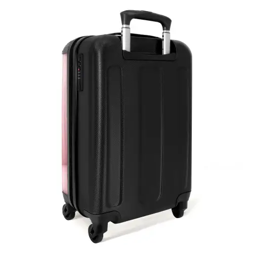 Roze ritselaar Koffer - NBS - Handbagage middel -achterkant