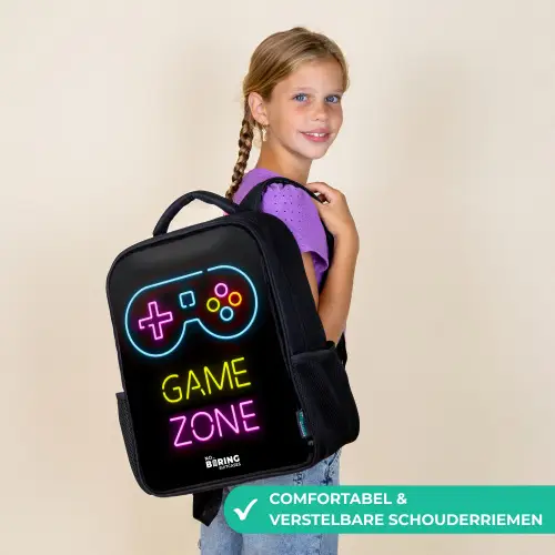 Qoute met neonkleuren Rugzak - Zwart middel -sfeer6_NL