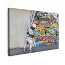 Graffiti - Illusie - Jongen - Street art canvas 2cm klein -z3d