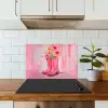 Roze - Bloemen - Cowboy keuken achterwand spatscherm klein -sfeer2