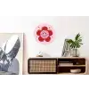 Bloem - Roze - Hartjes Wandcirkel aluminium klein -kantoor