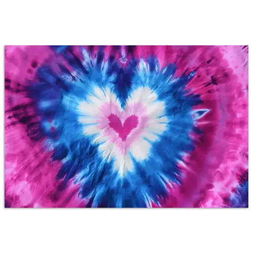 Hartvormig - Tie dye - Paars poster papier klein -3d