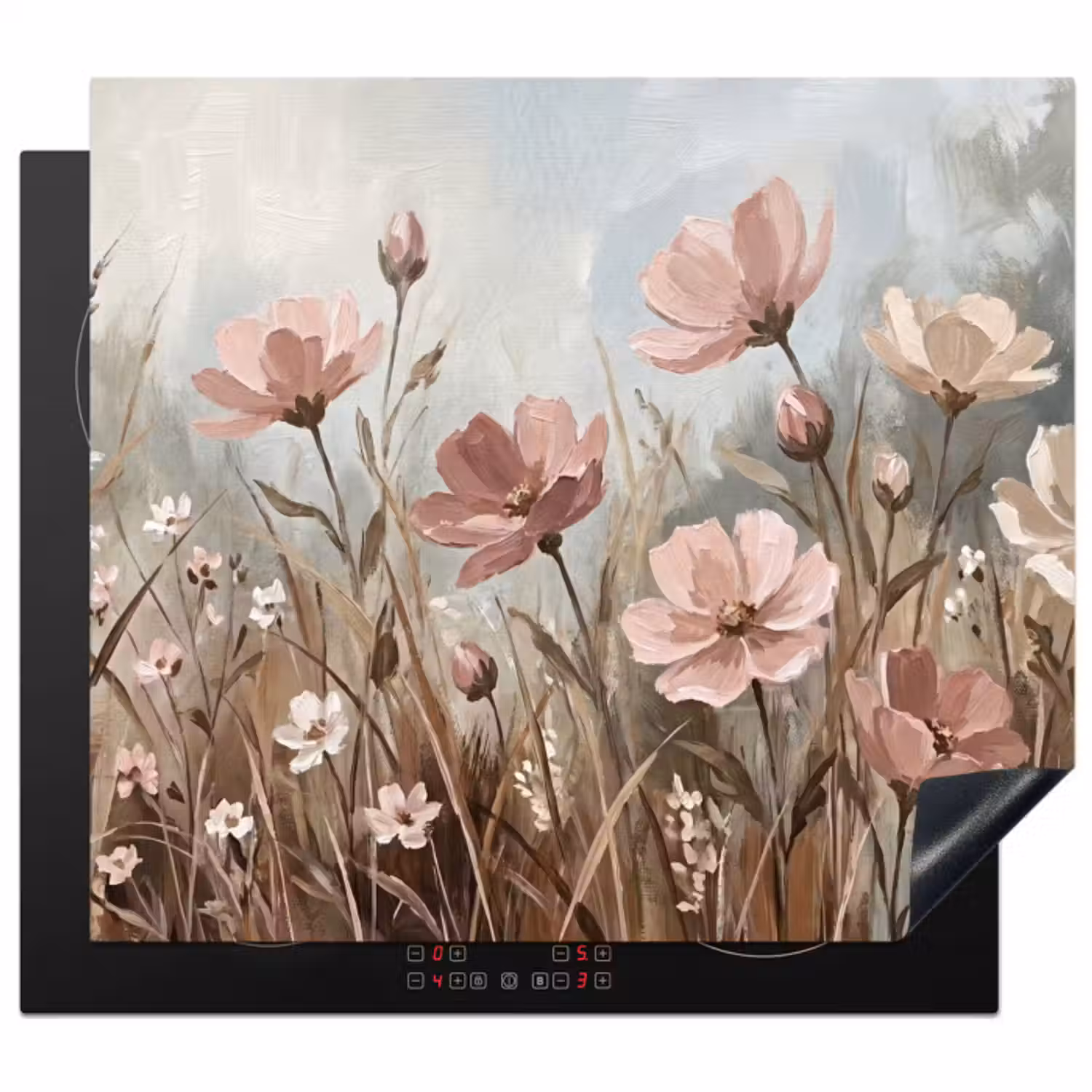 Inductie beschermer - Bloemen - Botanisch - Schilderij - Pastel - Rustiek