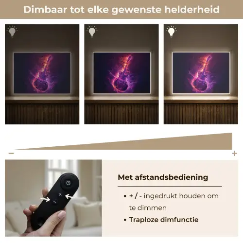 Gitaar - Muziek - Rook - Paars Light Box met batterij (Wandlamp kind) middel -USP_dimbaarNL