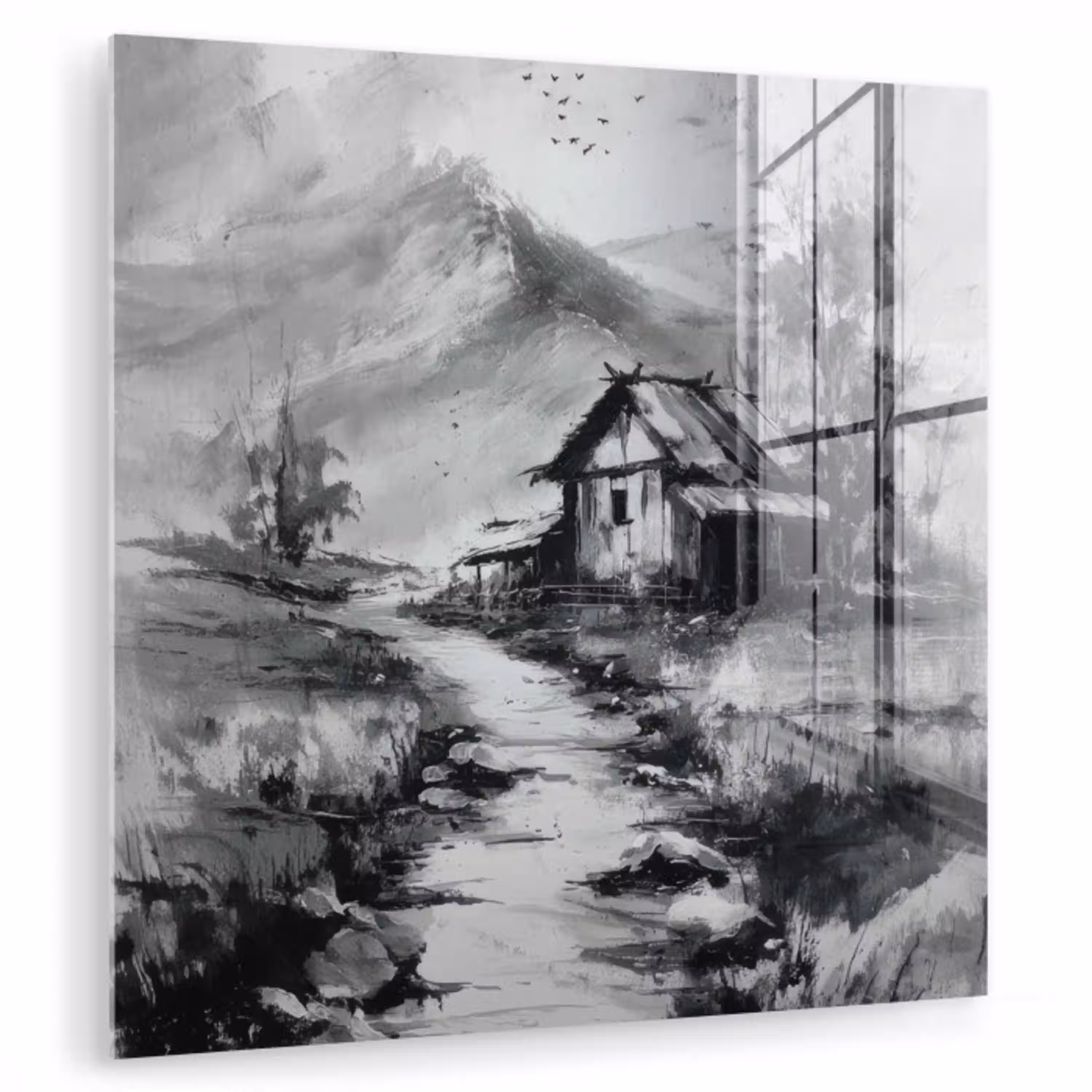 Hut - Grijs - Bergen - Mistig plexiglas 5mm klein -zzzproduct_nieuw