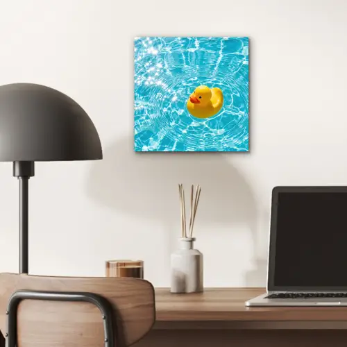 Badeend - Dobberen - Blauw aluminium wit klein -sfeer5
