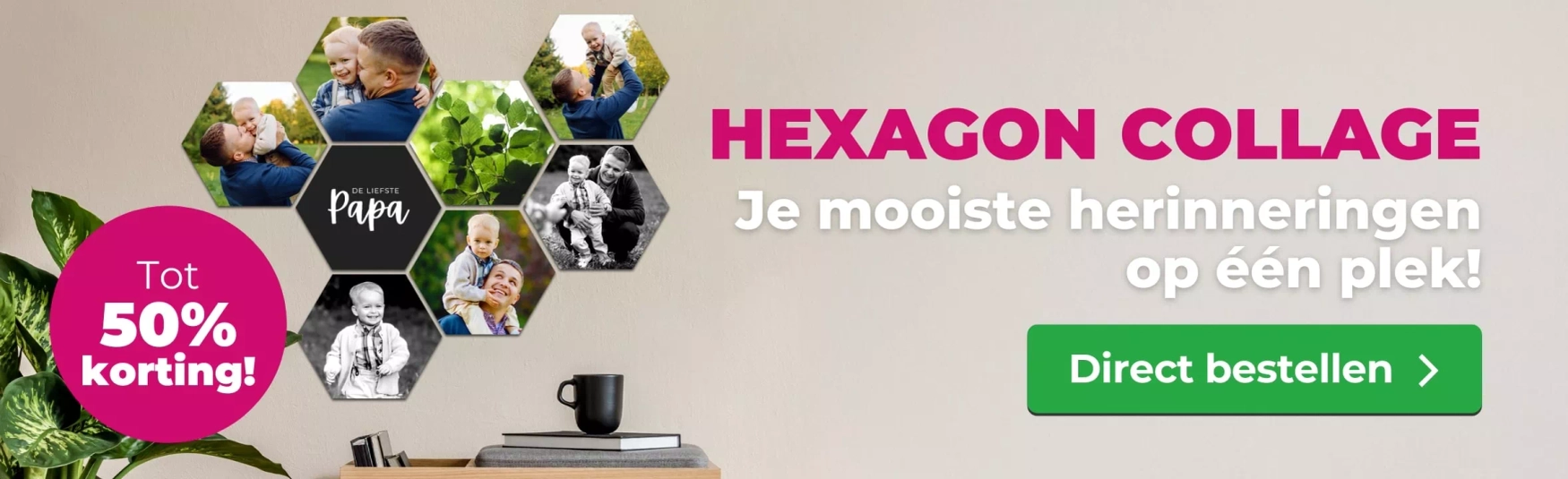 Banner hexagon collage