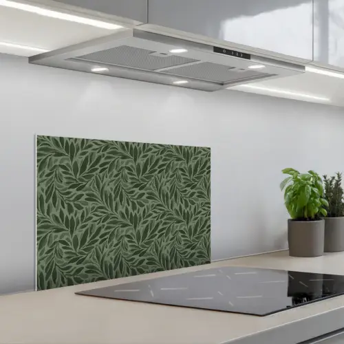 Bladeren - Organisch - Groen keuken achterwand spatscherm klein 900 -3d_schuin