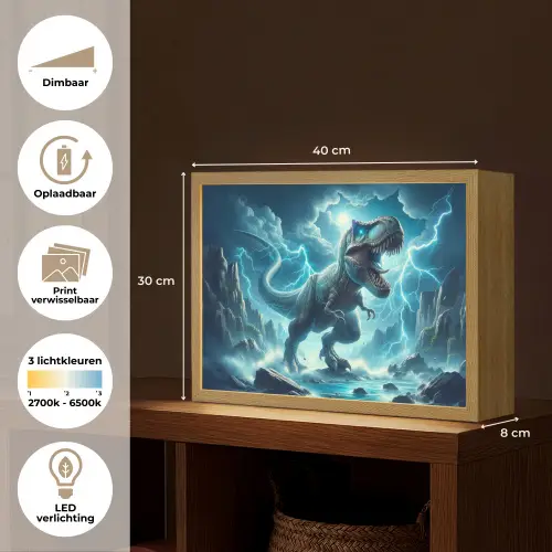 Dino - Blauw - Jongens Light Box met batterij (Wandlamp kind) middel -USP_websiteoverzichtNL
