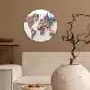 Wereldkaart - Kristallen - Unieke tinten Wandcirkel plexiglas klein -sfeer1
