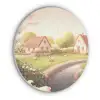 Schapen - Huisje - Platteland Akoestische PET Vilt - Rond klein -3d