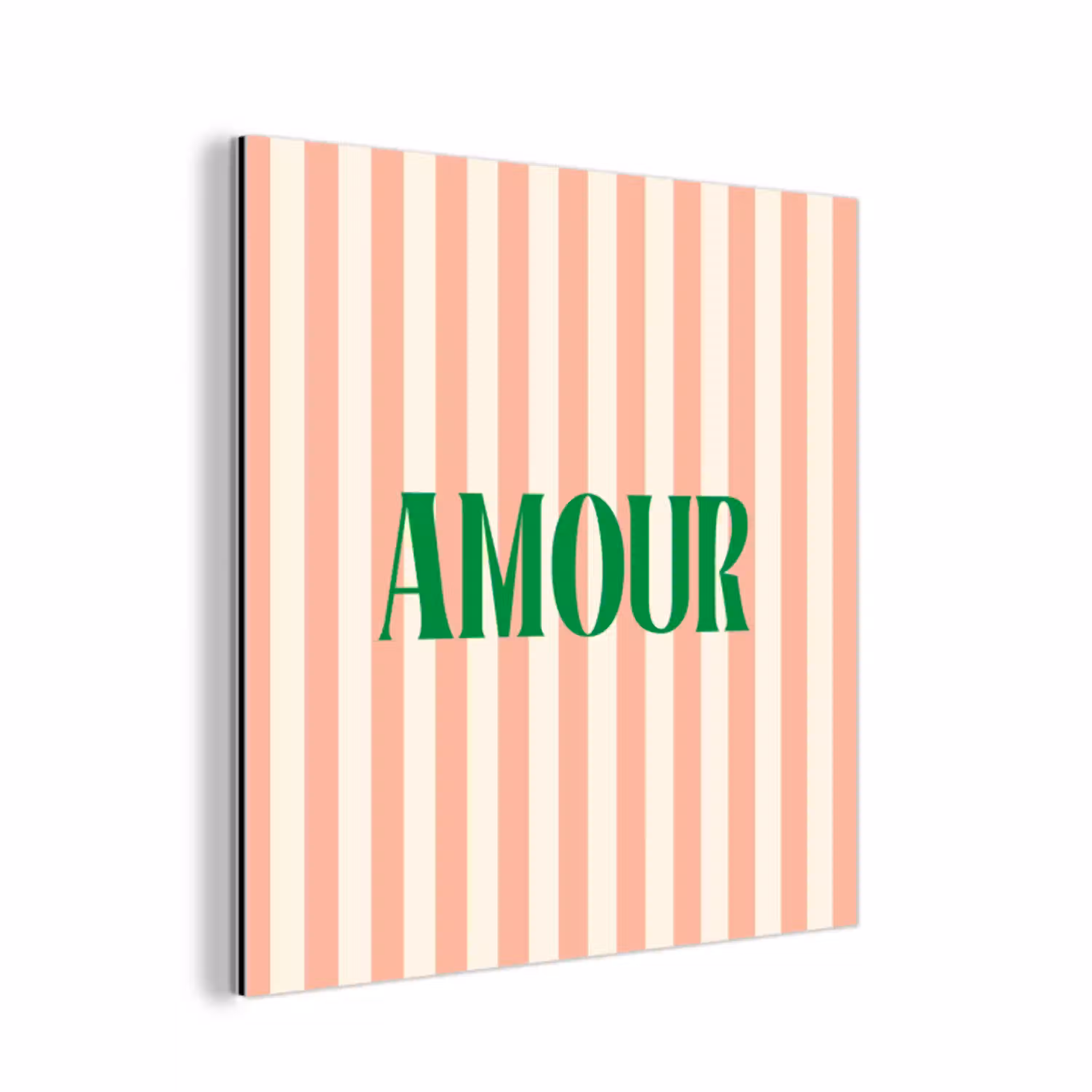 Zachtroze - Groen - Strepen - Amour aluminium wit klein -3d
