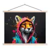 Graffiti - Vos - Jas - Pop art textielposter latten blank klein -3d