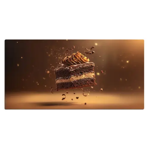 Taart - Chocolade - Eten - Brownie Muismat XXL klein -3d_leeg