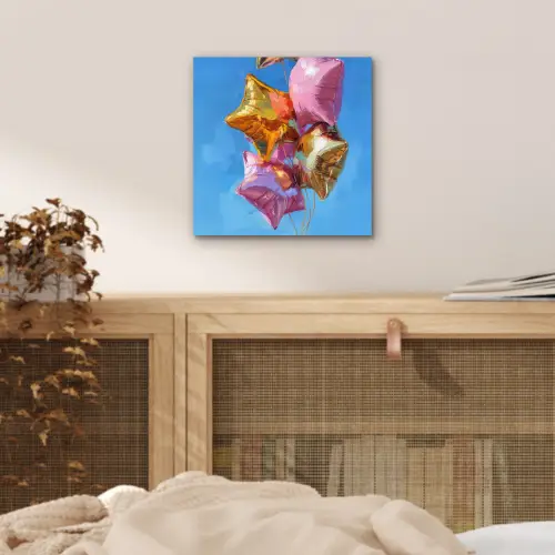 Ballonnen - Goud - Stervorm - Roze aluminium wit klein -sfeer3