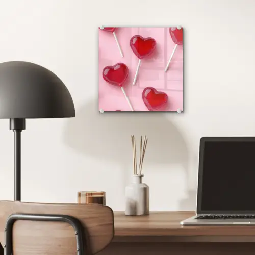 Lollies - Hartjes - Roze plexiglas 5mm klein -sfeer6